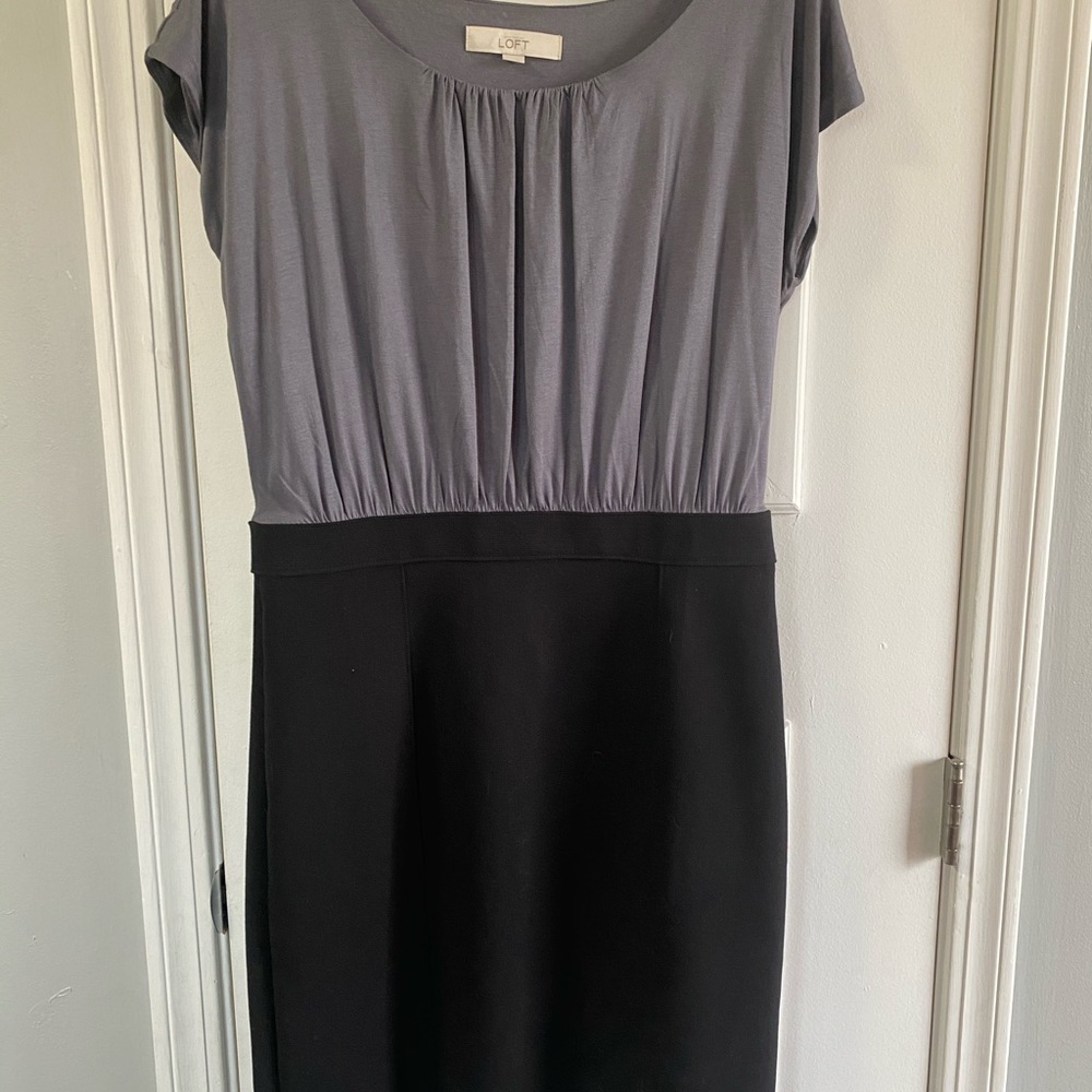 LOFT knee-length dress with cap sleeves for work